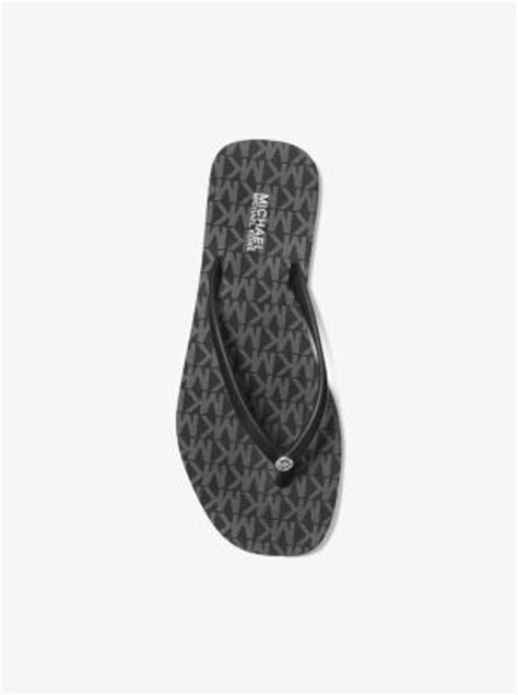 michael kors flip flops braun|michael kors jinx logo.